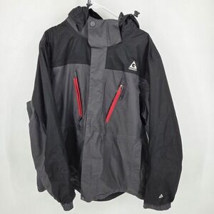 Gerry Coat Black & Gray Insulated Multi Pocket Zipper Winter Jacket Men's XXL‎